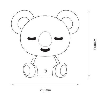 Zuma Line - LED Zatemnitvena otroška namizna svetilka na dotik LED/3W/230V koala roza