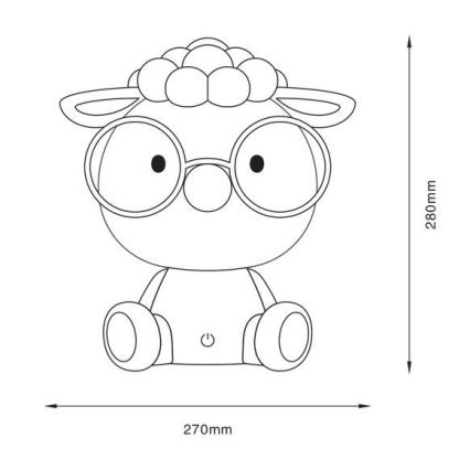 Zuma Line - LED Zatemnitvena otroška namizna svetilka na dotik LED/3W/230V ovčka siva