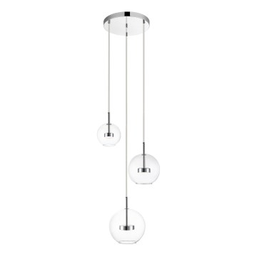 Zuma Line - LED Lestenec na vrvici 3xLED/5W/230V sijajni krom