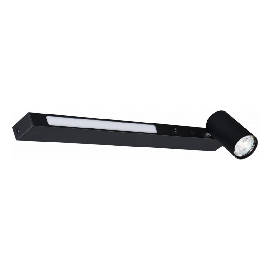 Zuma Line - LED Stenski reflektor 1xGU10/5W/230V + LED/8W črna