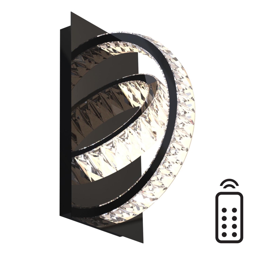 Zuma Line - LED Zatemnitvena kristalna stenska svetilka LED/18W/230V 2700-6000K črna + Daljinski upravljalnik