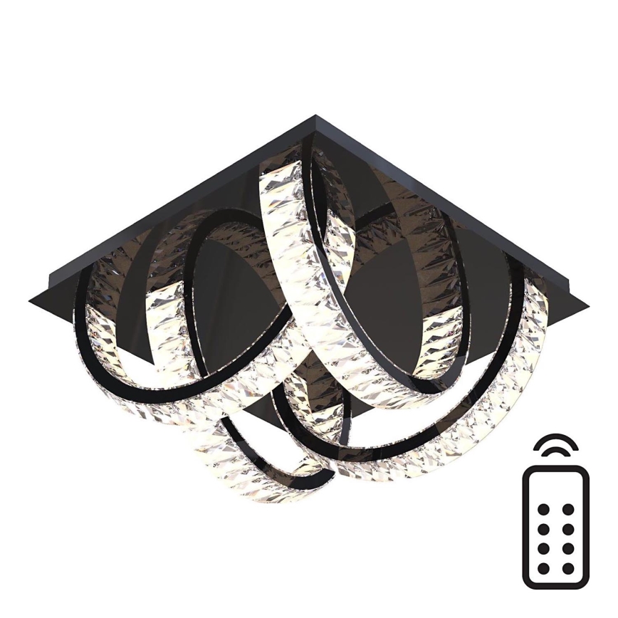 Zuma Line - LED Zatemnitvena kristalna stropna svetilka LED/23,5W/230V 2700-6000K črna + Daljinski upravljalnik