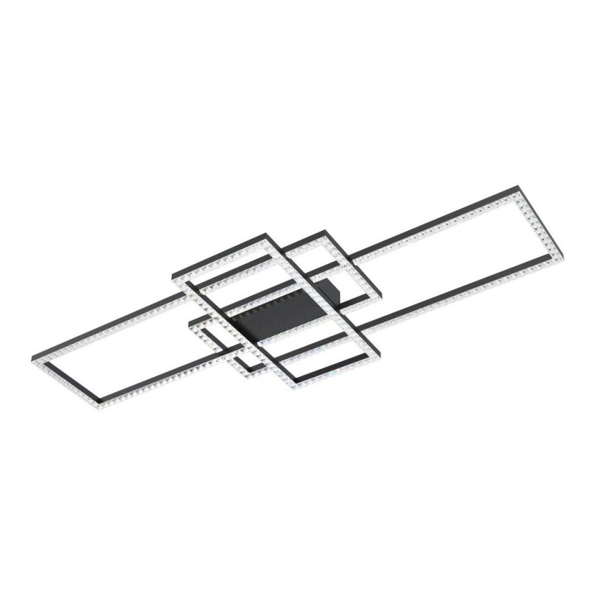 Zuma Line - LED Zatemnitvena kristalna stropna svetilka LED/52W/230V 2700-6000K črna + Daljinski upravljalnik