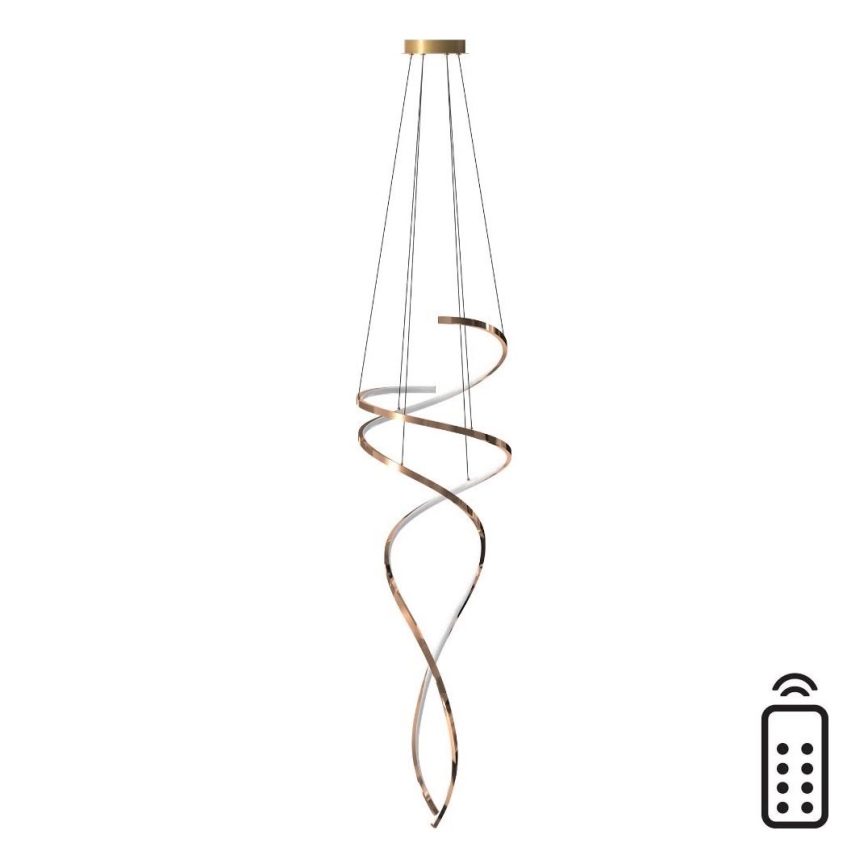 Zuma Line - LED Zatemnitveni lestenec na vrvici LED/68W/230V 3000/4000/6000K Rosegold + Daljinski upravljalnik