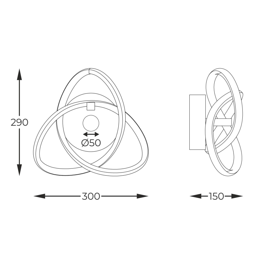 Zuma Line - LED Stenska svetilka LED/14W/230V črna/zlata
