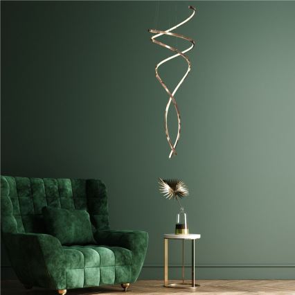 Zuma Line - LED Zatemnitveni lestenec na vrvici LED/68W/230V 3000/4000/6000K Rosegold + Daljinski upravljalnik