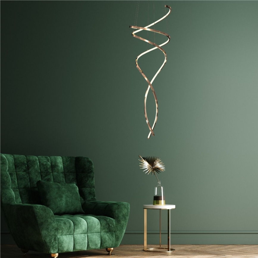 Zuma Line - LED Zatemnitveni lestenec na vrvici LED/68W/230V 3000/4000/6000K Rosegold + Daljinski upravljalnik