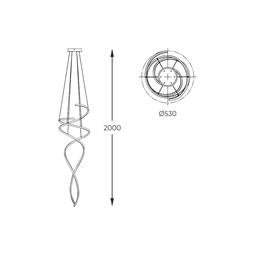 Zuma Line - LED Zatemnitveni lestenec na vrvici LED/68W/230V 3000/4000/6000K Rosegold + Daljinski upravljalnik