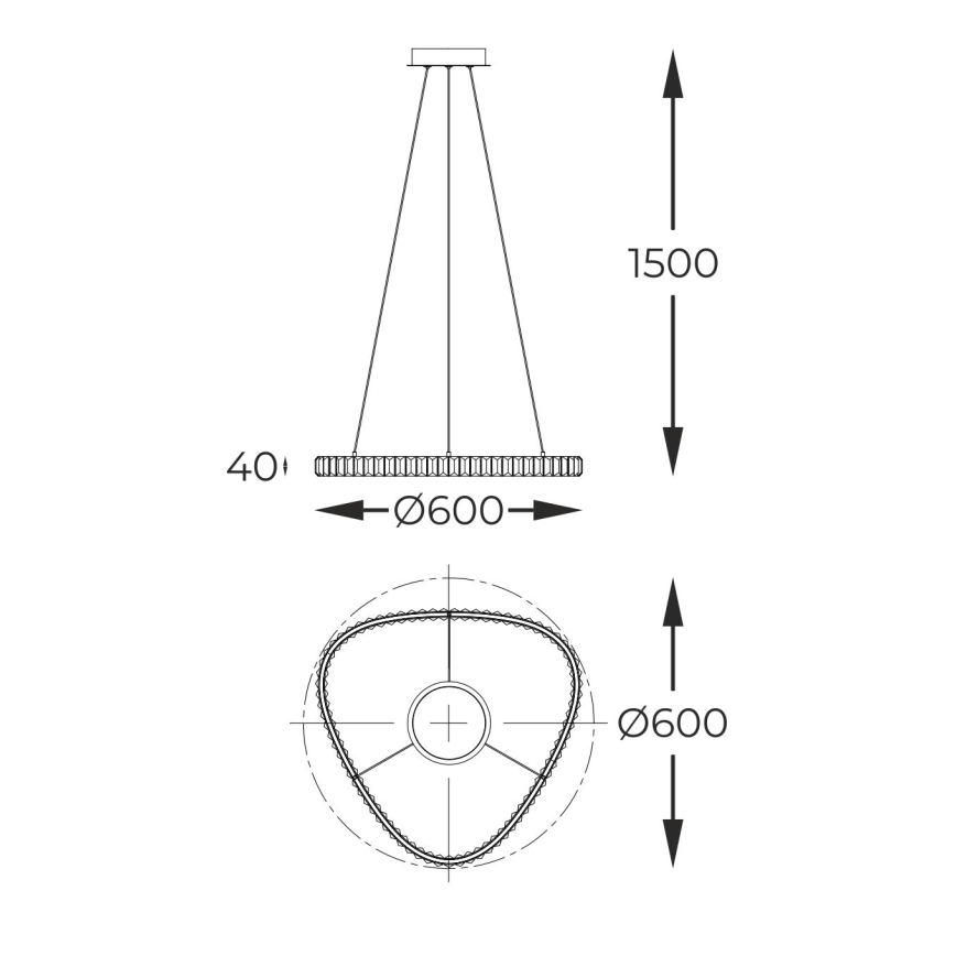 Zuma Line - LED Zatemnitveni kristalni lestenec na vrvici LED/25W/230V 2700-6000K + Daljinski upravljalnik