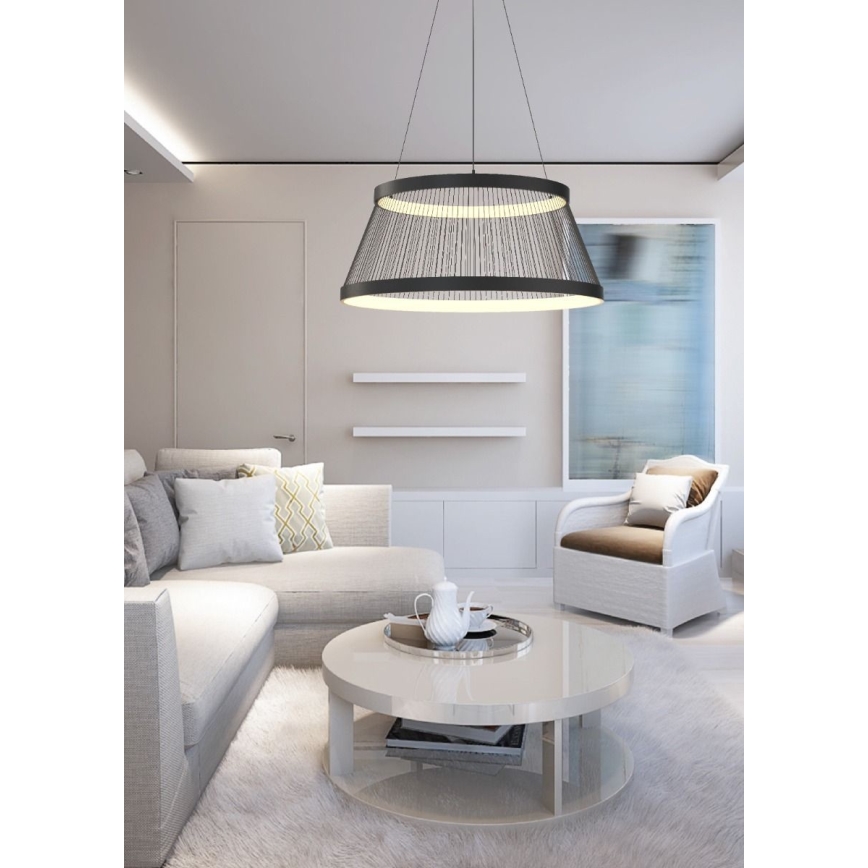 Zuma Line - LED Zatemnitveni lestenec na vrvici LED/53W/230V 2700-6000K črna + Daljinski upravljalnik