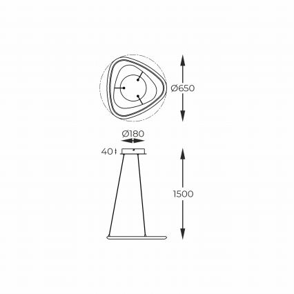 Zuma Line - LED Zatemnitveni lestenec na vrvici LED/34W/230V 3000K črna sijajni krom