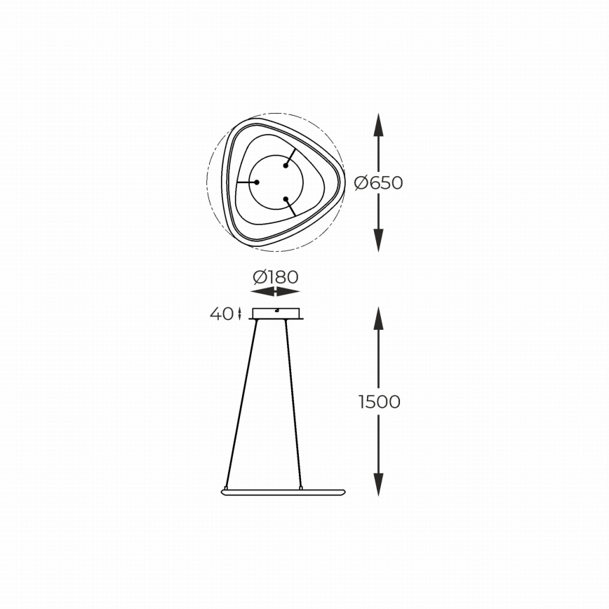 Zuma Line - LED Zatemnitveni lestenec na vrvici LED/34W/230V 3000K črna sijajni krom