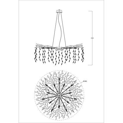 Zuma Line - Lestenec na kablu 14xG9/3,5W/230V premer 100 cm zlata