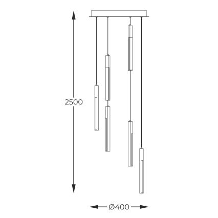Zuma Line - LED Zatemnitveni lestenec na vrvici LED/25W/230V