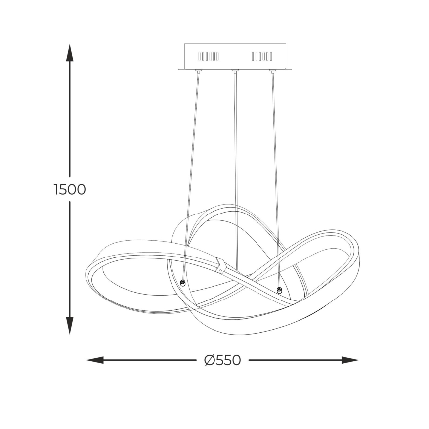 Zuma Line - LED Zatemnitveni lestenec na vrvici LED/44W/230V črna