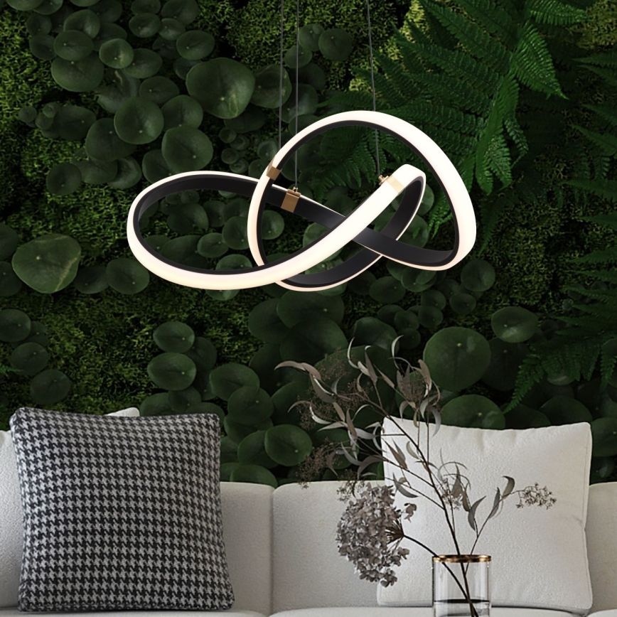 Zuma Line - LED Zatemnitveni lestenec na vrvici LED/44W/230V črna/zlata