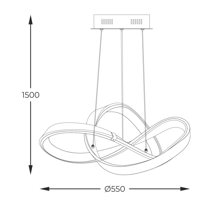 Zuma Line - LED Zatemnitveni lestenec na vrvici LED/44W/230V črna/zlata