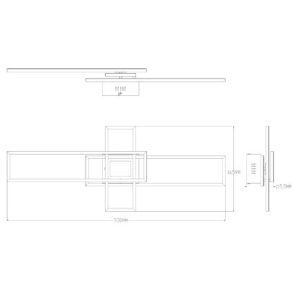 Zuma Line - LED Zatemnitvena stropna svetilka LED/55W/230V 3000-6000K črna + Daljinski upravljalnik