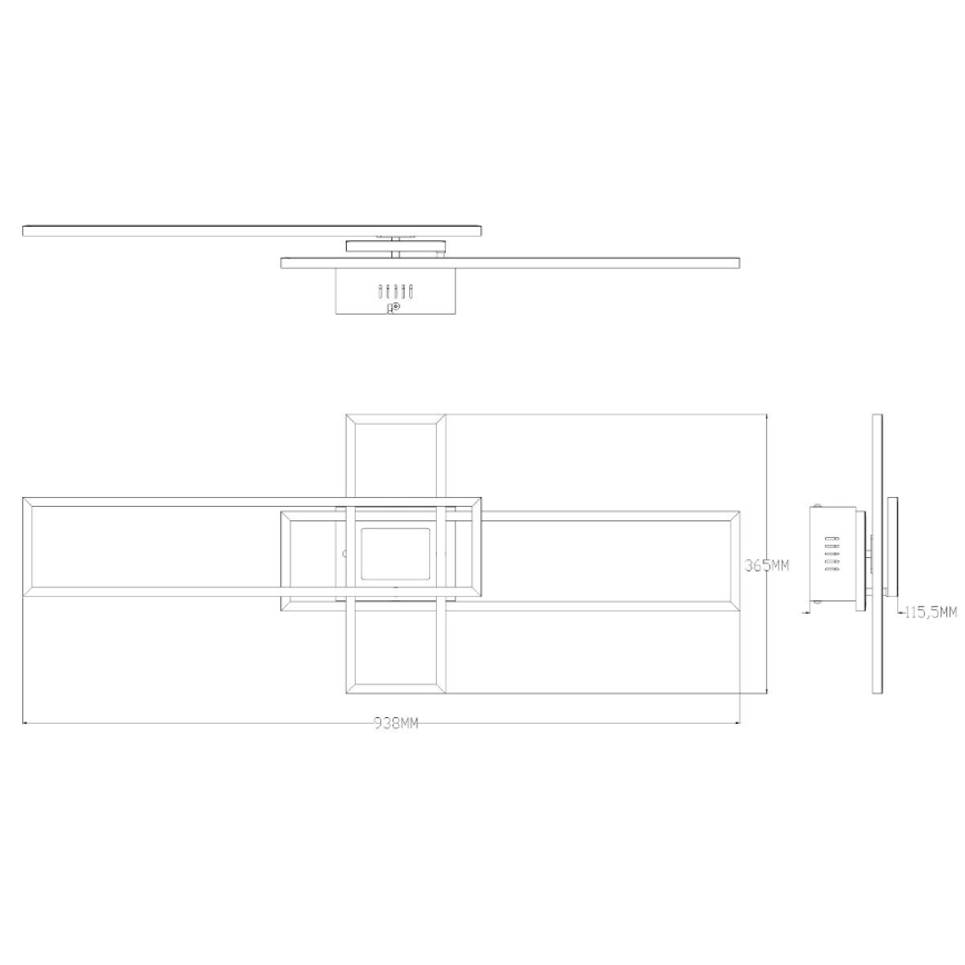 Zuma Line - LED Zatemnitvena stropna svetilka LED/55W/230V 3000-6000K črna + Daljinski upravljalnik