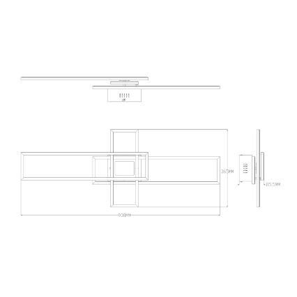 Zuma Line - LED Zatemnitvena stropna svetilka LED/55W/230V 3000-6000K črna/zlata + Daljinski upravljalnik