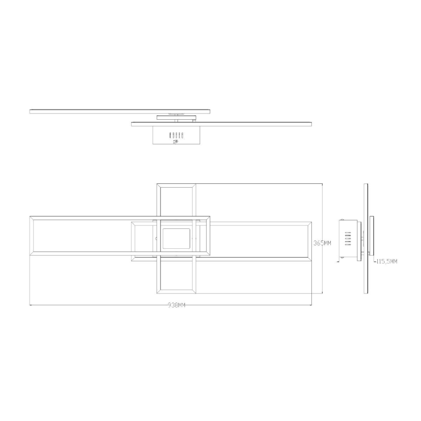 Zuma Line - LED Zatemnitvena stropna svetilka LED/55W/230V 3000-6000K črna/zlata + Daljinski upravljalnik