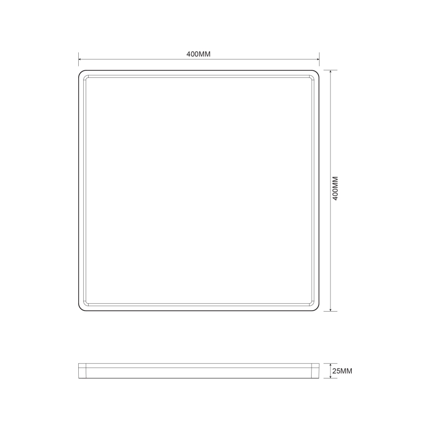 Zuma Line - LED Zatemnitvena stropna svetilka LED/38W/230V + LED/12W 3000/4000/5500K 40x40 cm črna