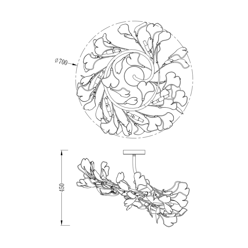 Zuma Line - Pritrjen stropni lestenec 6xG9/42W/230V premer 70 cm zlata