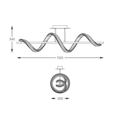 Zuma Line - LED Zatemnitveni kristalni lestenec na drogu LED/24,5W/230V 2700-6000K + Daljinski upravljalnik