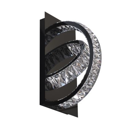 Zuma Line - LED Zatemnitvena kristalna stenska svetilka LED/18W/230V 2700-6000K črna + Daljinski upravljalnik