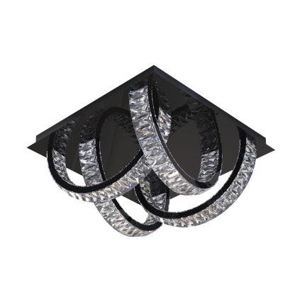 Zuma Line - LED Zatemnitvena kristalna stropna svetilka LED/23,5W/230V 2700-6000K črna + Daljinski upravljalnik