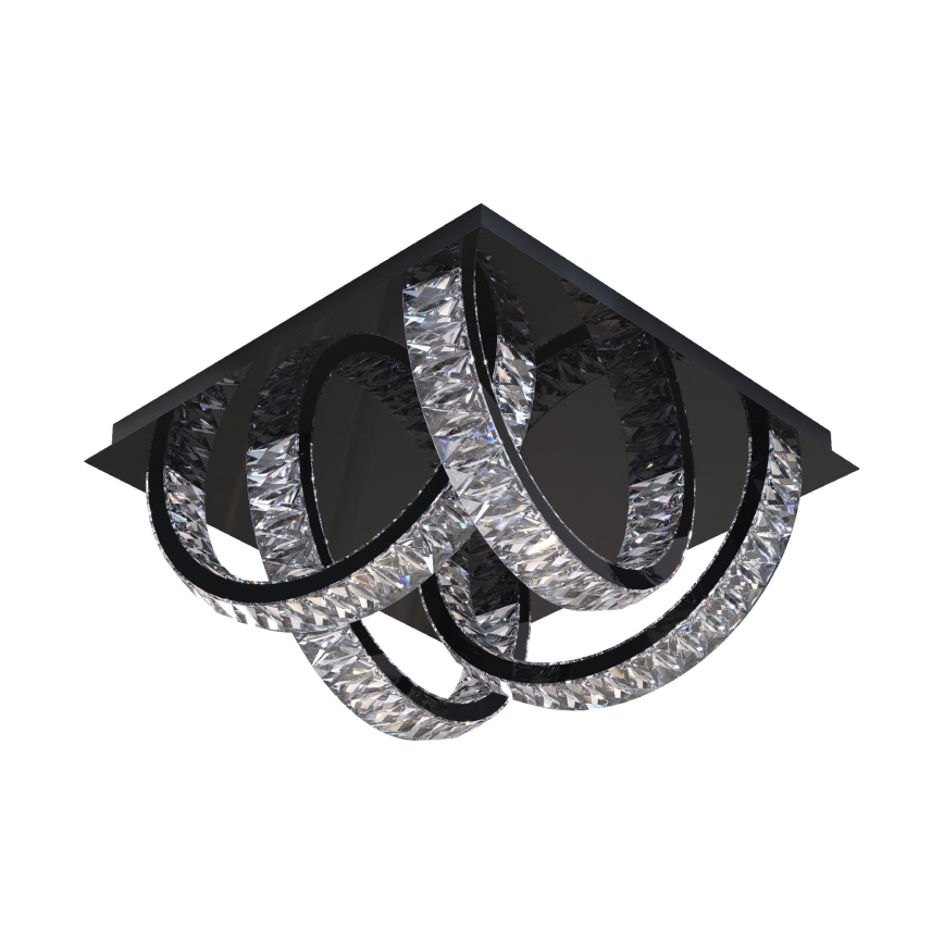 Zuma Line - LED Zatemnitvena kristalna stropna svetilka LED/23,5W/230V 2700-6000K črna + Daljinski upravljalnik