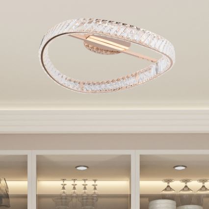 Zuma Line - zatemnjiva stropna LED svetilka, LED/36W/230V, premer 52 cm, rožnato zlata