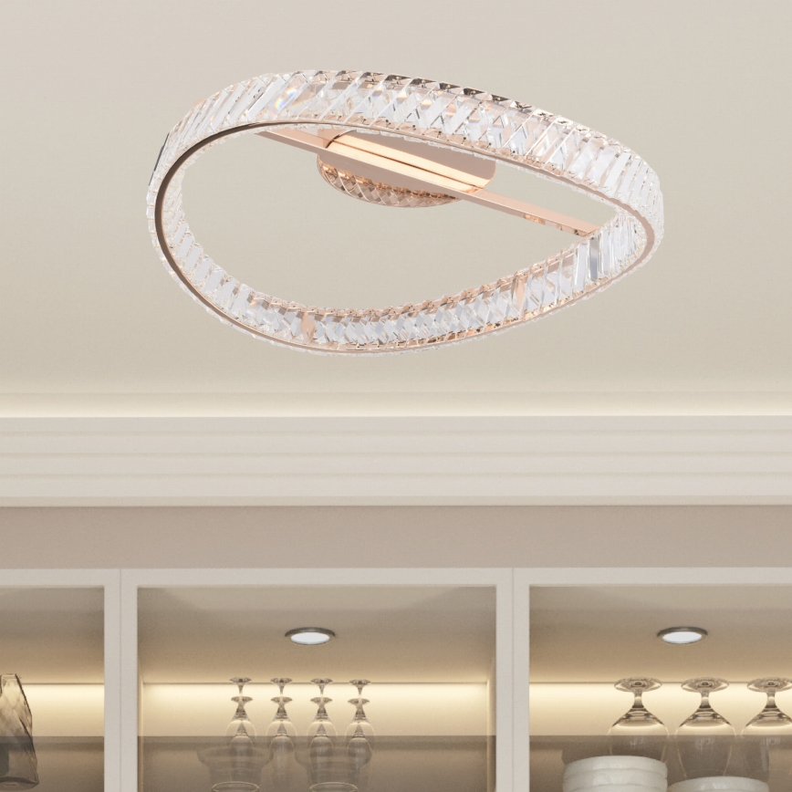 Zuma Line - zatemnjiva stropna LED svetilka, LED/36W/230V, premer 52 cm, rožnato zlata