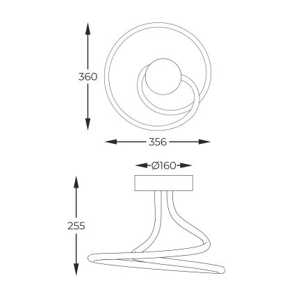 Zuma Line - LED Zatemnitveni lestenec LED/26W/230V črna