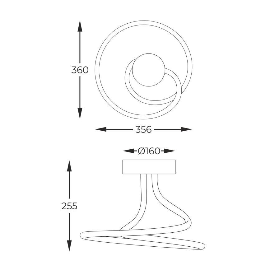 Zuma Line - LED Zatemnitveni lestenec LED/26W/230V črna