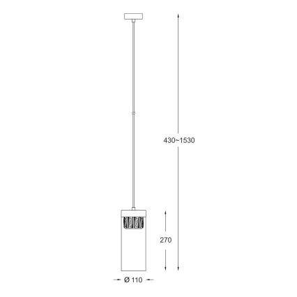 Zuma Line - Lestenec na vrvici 1xG9/28W/230V medenina