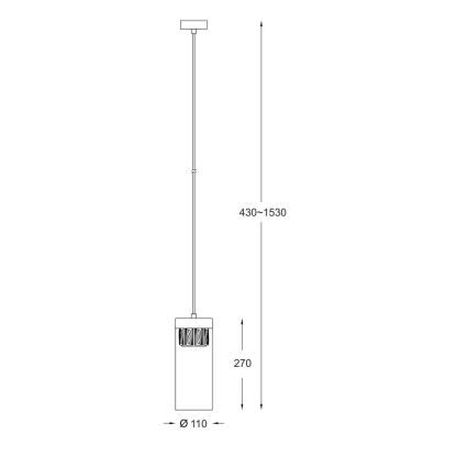 Zuma Line - Kristalni lestenec na vrvici 1xG9/28W/230V