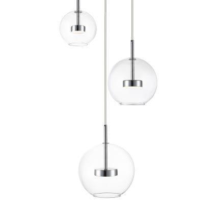 Zuma Line - LED Lestenec na vrvici 3xLED/5W/230V sijajni krom