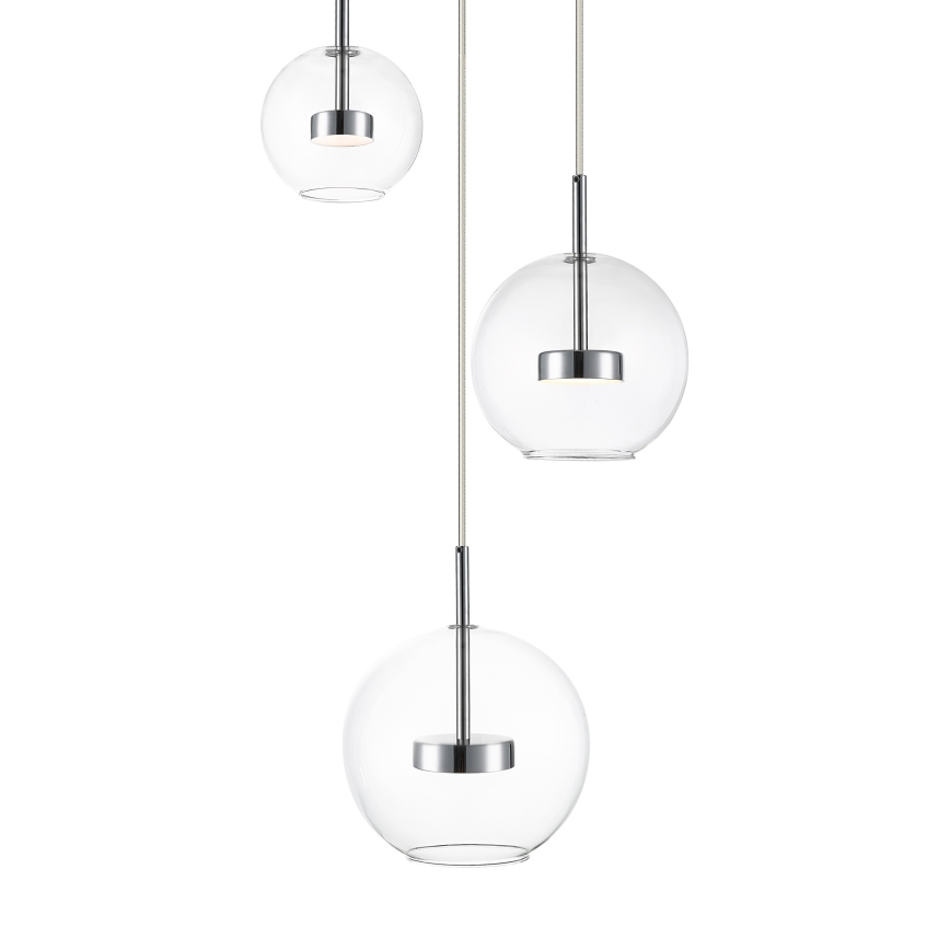 Zuma Line - LED Lestenec na vrvici 3xLED/5W/230V sijajni krom