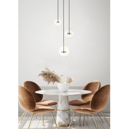 Zuma Line - LED Lestenec na vrvici 3xLED/5W/230V zlata