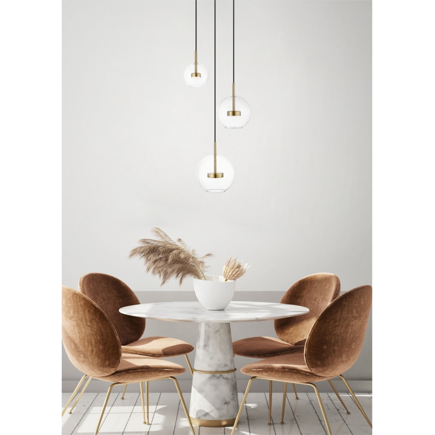 Zuma Line - LED Lestenec na vrvici 3xLED/5W/230V zlata