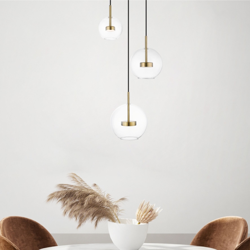 Zuma Line - LED Lestenec na vrvici 3xLED/5W/230V zlata