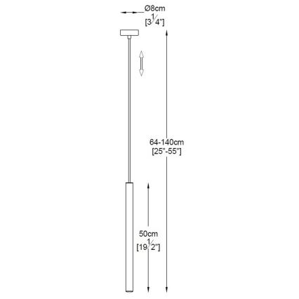 Zuma Line - LED Lestenec na vrvici LED/5W/230V črna sijajni krom