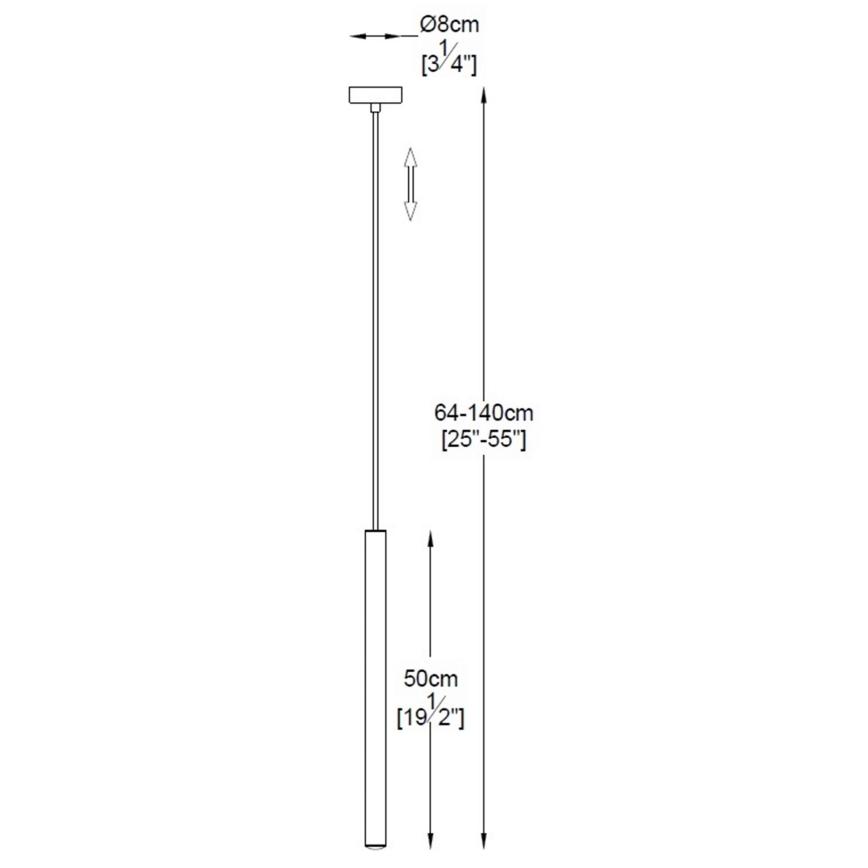 Zuma Line - LED Lestenec na vrvici LED/5W/230V črna sijajni krom