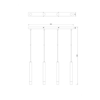 Zuma Line - Lestenec na žici 4xG9/5W/230V črna