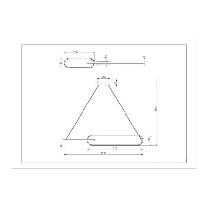 Zuma Line - LED lestenec na kablu 2xLED/40W/230V črna/zlata