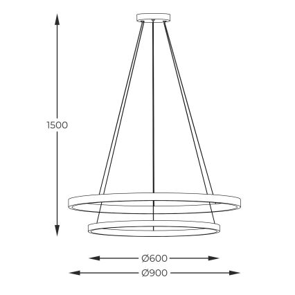 Zuma Line - LED Lestenec na vrvici LED/72W/230V 3000/4000/6000K pr. 90 cm črna