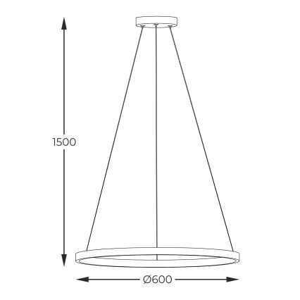 Zuma Line - LED Lestenec na vrvici LED/32W/230V 3000/4000/6000K pr. 60 cm črna