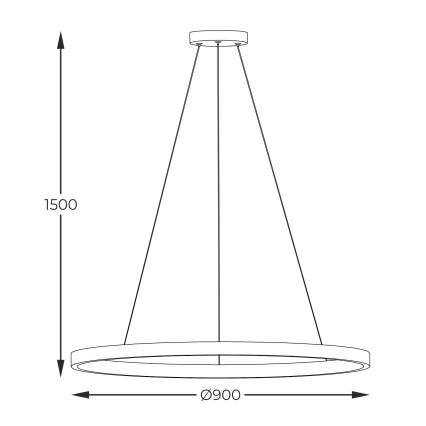 Zuma Line - LED Lestenec na vrvici LED/40W/230V 3000/4000/6000K pr. 90 cm črna