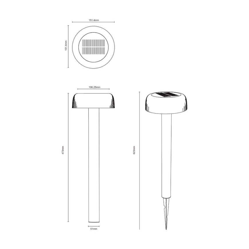 Zuma Line - LED Solarna svetilka LED/2,5W/2000 mAh IP44 črna